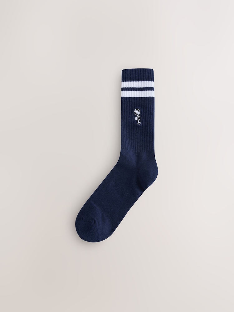 White/Black DJ Snoopy Pattern License Sports Socks 3 Pack - Image 2 of 6