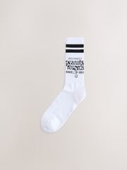 White/Black DJ Snoopy Pattern License Sports Socks 3 Pack - Image 4 of 6