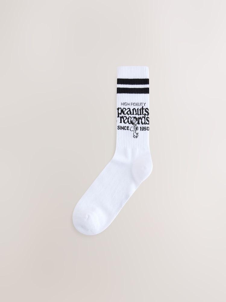 White/Black DJ Snoopy Pattern License Sports Socks 3 Pack - Image 4 of 6