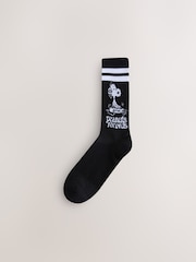 White/Black DJ Snoopy Pattern License Sports Socks 3 Pack - Image 5 of 6