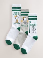 White Golf Snoopy Pattern License Sports Socks 3 Pack - Image 1 of 6