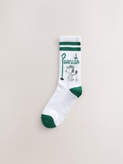 White Golf Snoopy Pattern License Sports Socks 3 Pack - Image 4 of 6