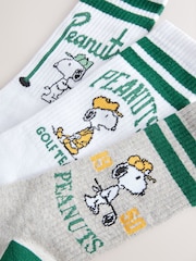 White Golf Snoopy Pattern License Sports Socks 3 Pack - Image 5 of 6