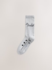 Black/White/Grey Fender License Pattern Sports Socks 3 Pack - Image 4 of 6