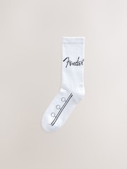 Black/White/Grey Fender License Pattern Sports Socks 3 Pack - Image 5 of 6
