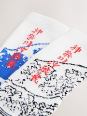 White/Blue Hokusai License Sports Socks 2 Pack - Image 4 of 5