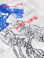 White/Blue Hokusai License Sports Socks 2 Pack - Image 5 of 5