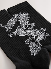 Black Japanese Animal Pattern Sports Socks 4 Pack - Image 5 of 9