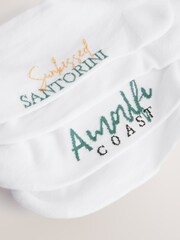 White Fruit Pattern Embroidered Sports Socks 4 Pack - Image 3 of 5