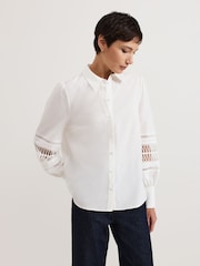 Phase Eight White Emmelina Broderie Shirt - Image 1 of 7