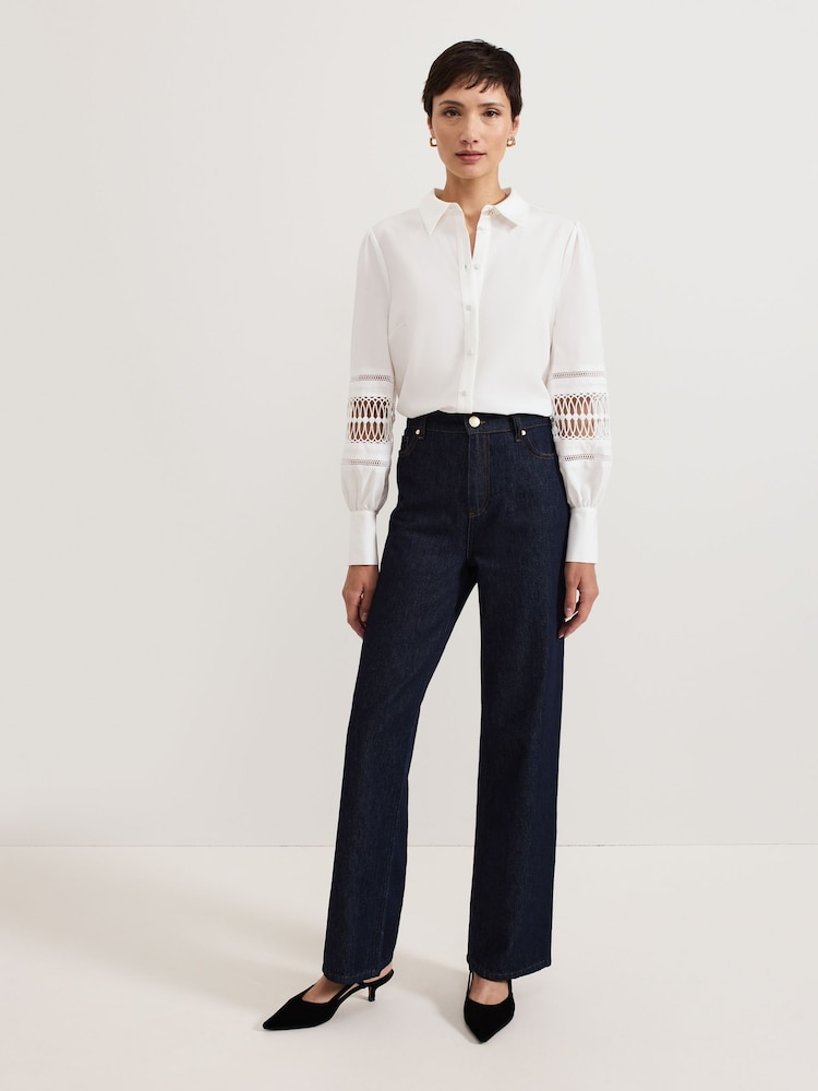 Phase Eight White Emmelina Broderie Shirt - Image 2 of 7