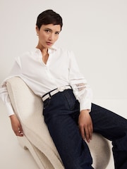 Phase Eight White Emmelina Broderie Shirt - Image 3 of 7