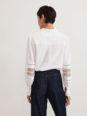 Phase Eight White Emmelina Broderie Shirt - Image 4 of 7