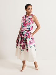Phase Eight Natural Petite Celeste Floral Print Skirt - Image 1 of 6