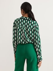Phase Eight Green Petite Rita Geo Print Shirt - Image 2 of 5