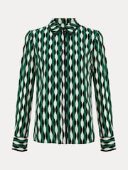 Phase Eight Green Petite Rita Geo Print Shirt - Image 5 of 5