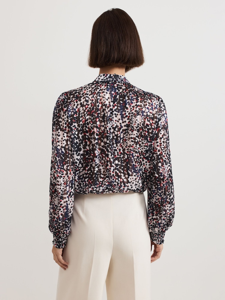 Phase Eight Blue Ingrid Abstract Print Blouse - Image 2 of 7