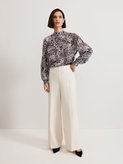 Phase Eight Blue Ingrid Abstract Print Blouse - Image 3 of 7
