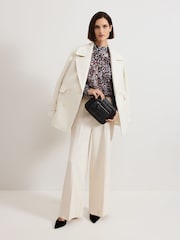 Phase Eight Blue Ingrid Abstract Print Blouse - Image 6 of 7