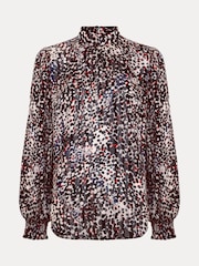 Phase Eight Blue Ingrid Abstract Print Blouse - Image 7 of 7