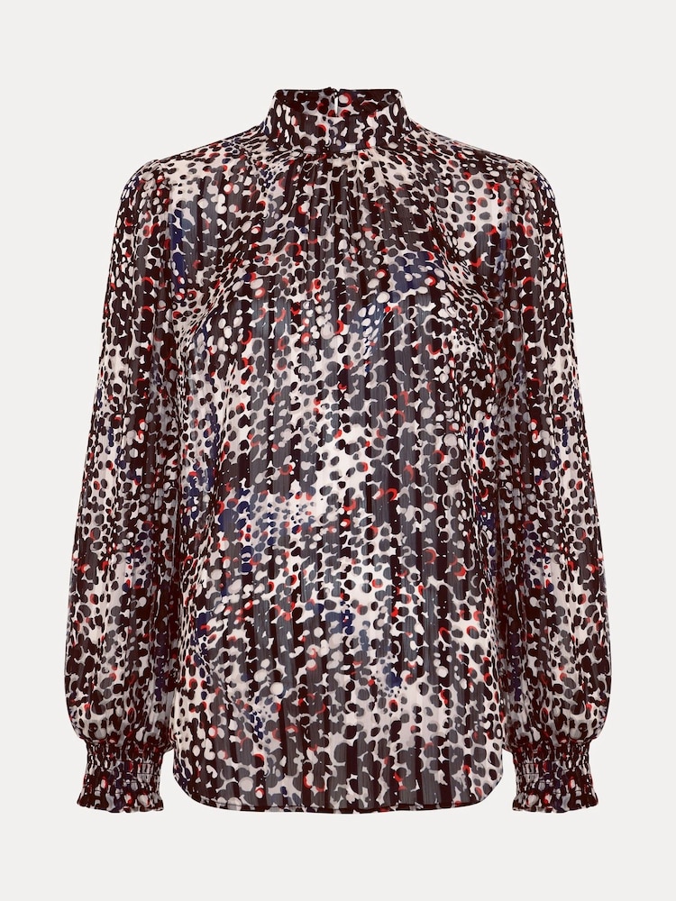 Phase Eight Blue Ingrid Abstract Print Blouse - Image 7 of 7