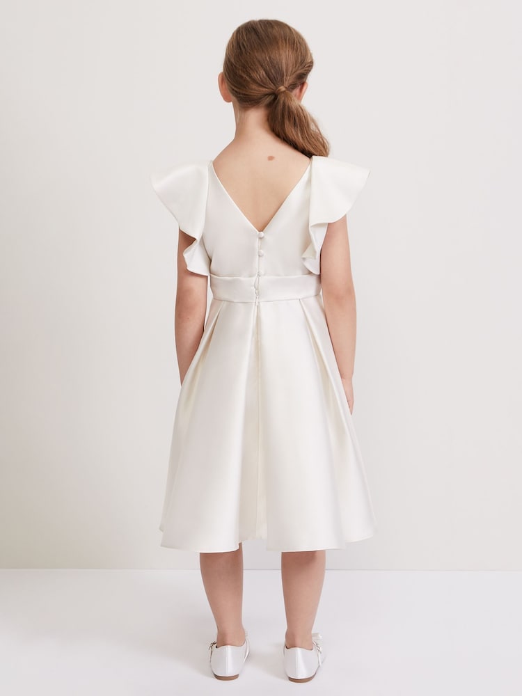 Phase Eight White Sydney Satin Fit And Flare Dress - Image 2 of 7