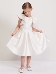 Phase Eight White Sydney Satin Fit And Flare Dress - Image 3 of 7