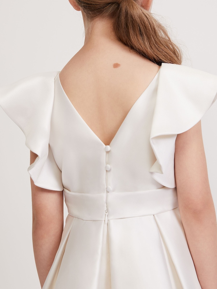 Phase Eight White Sydney Satin Fit And Flare Dress - Image 6 of 7