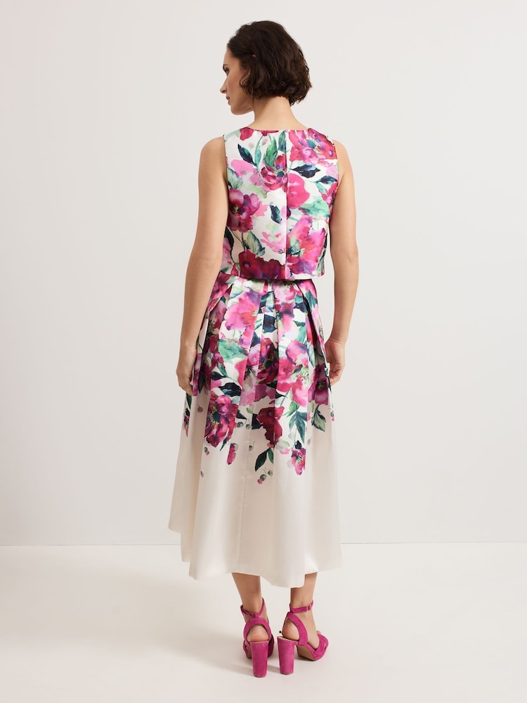 Phase Eight Natural Celeste Floral Print Skirt - Image 2 of 7