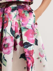 Phase Eight Natural Celeste Floral Print Skirt - Image 4 of 7