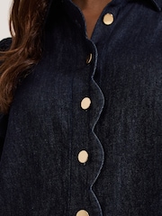 Azul - Phase Eight Candice Denim Scallop 100% Cotton Dress - Imagen 5 de 7