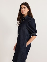 Azul - Phase Eight Candice Denim Scallop 100% Cotton Dress - Imagen 6 de 7