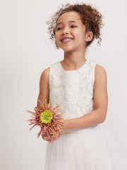 Phase Eight White Iris Beaded Satin Fit And Flare Dress - Image 4 of 7