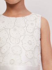 Phase Eight White Iris Beaded Satin Fit And Flare Dress - Image 5 of 7