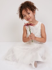 Phase Eight White Iris Beaded Satin Fit And Flare Dress - Image 6 of 7