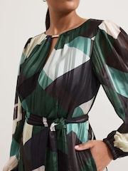 Phase Eight Black Petite Francesca Abstract Midi Dress - Image 6 of 7