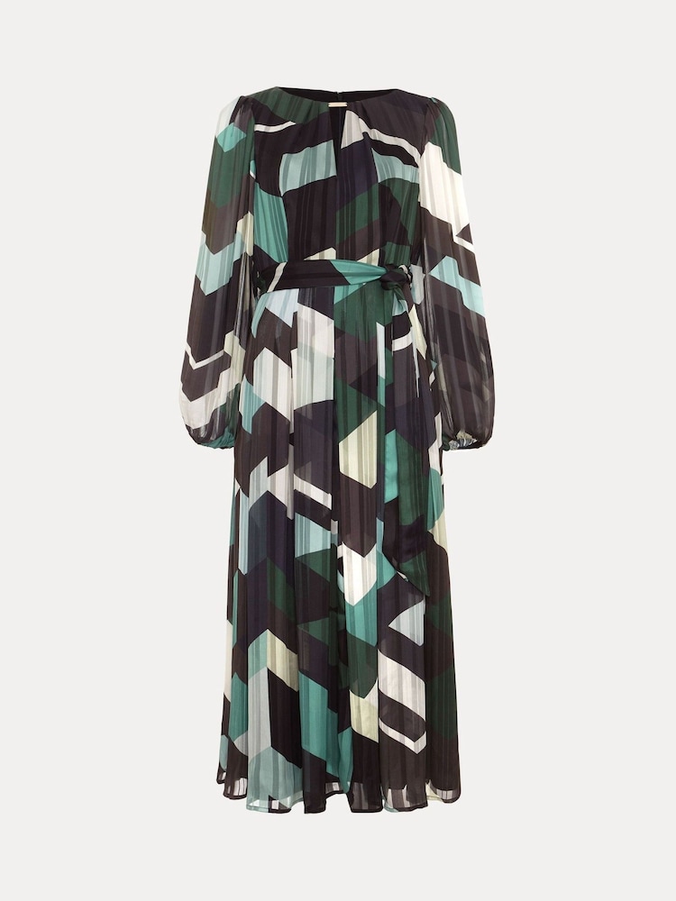 Phase Eight Black Petite Francesca Abstract Midi Dress - Image 7 of 7