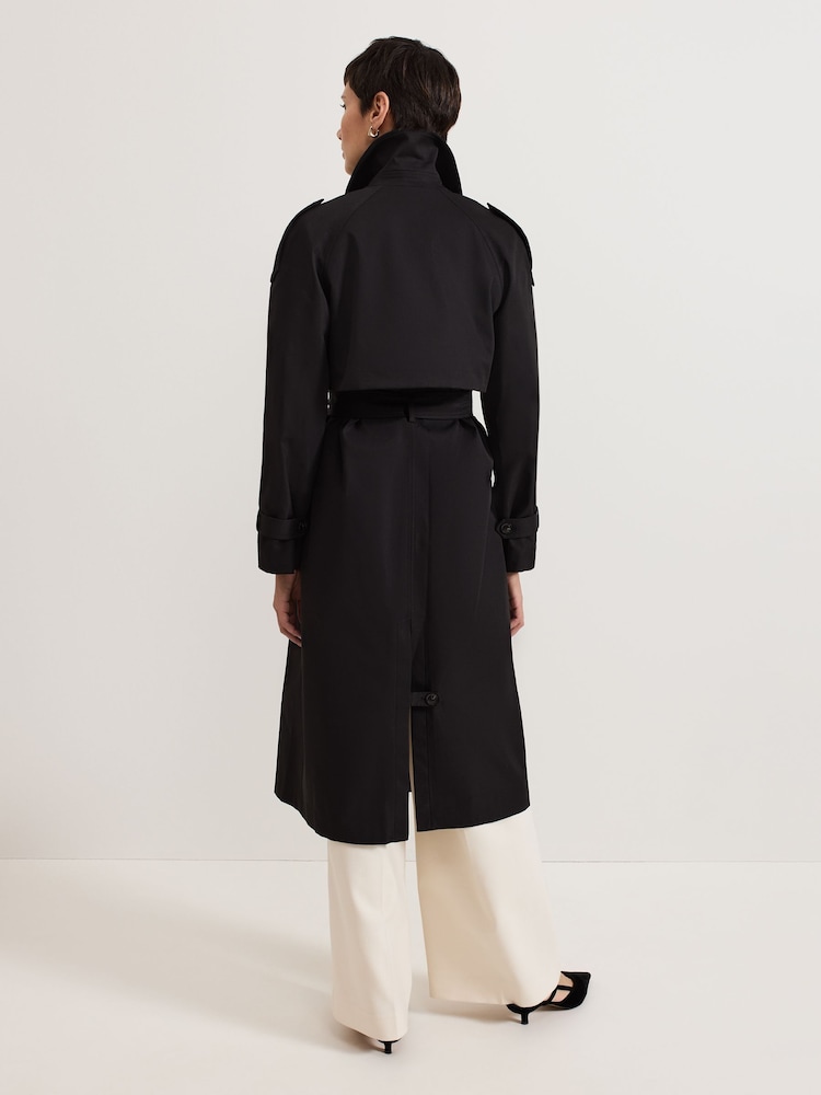 Phase Eight Black Avalie Collar Detail Trench Coat - Image 2 of 7 Phase Eight Black Avalie Collar Detail Trench Coat - Image 2 of 7