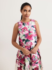 Phase Eight Natural Petite Celeste Floral Print Top - Image 1 of 7