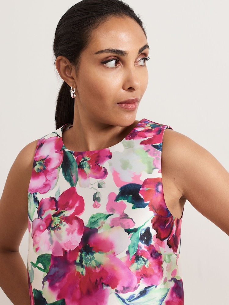 Phase Eight Natural Petite Celeste Floral Print Top - Image 4 of 7