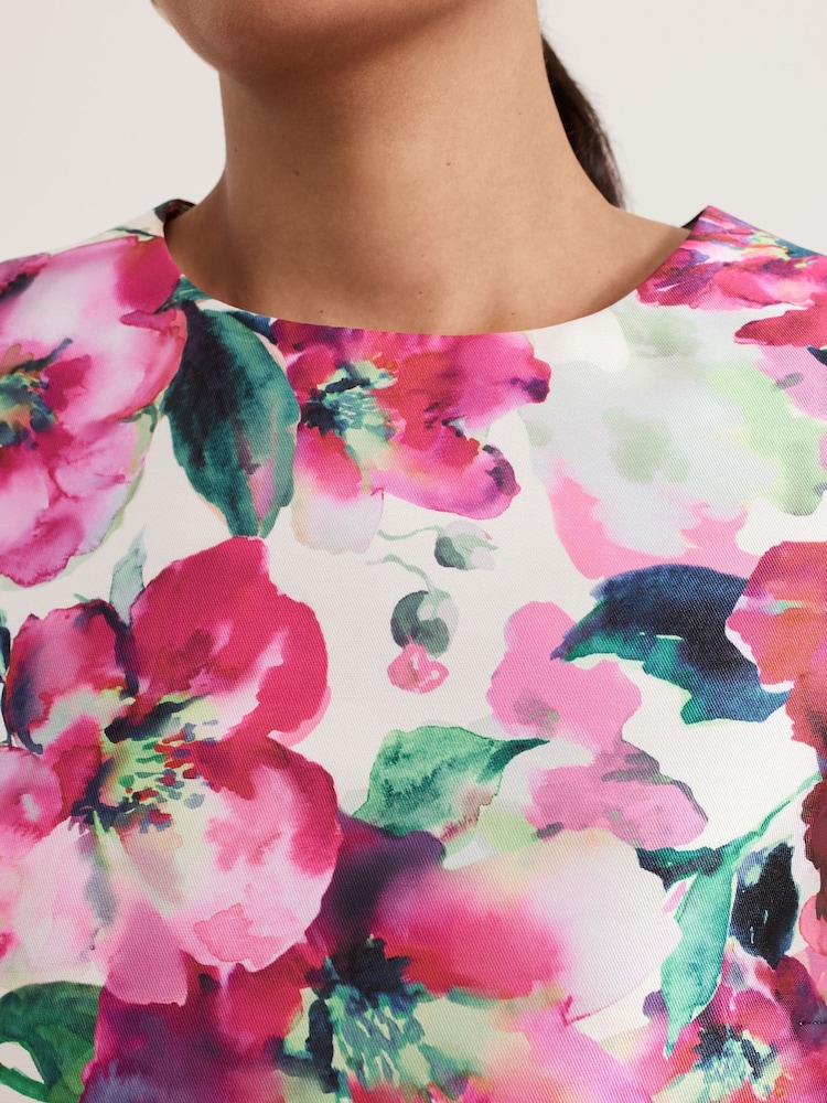 Phase Eight Natural Petite Celeste Floral Print Top - Image 5 of 7