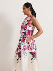 Phase Eight Natural Petite Celeste Floral Print Top - Image 6 of 7