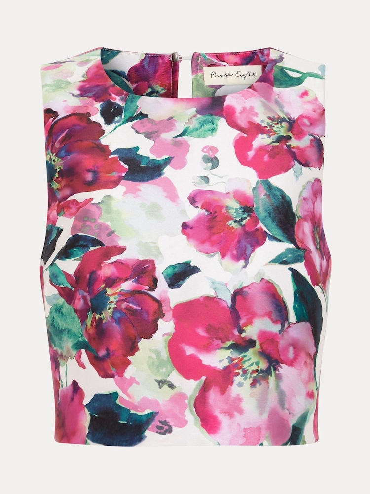 Phase Eight Natural Petite Celeste Floral Print Top - Image 7 of 7