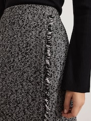 Phase Eight Black Ayame Textured Herringbone Skirt - Image 5 of 7