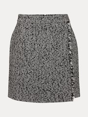 Phase Eight Black Ayame Textured Herringbone Skirt - Image 7 of 7