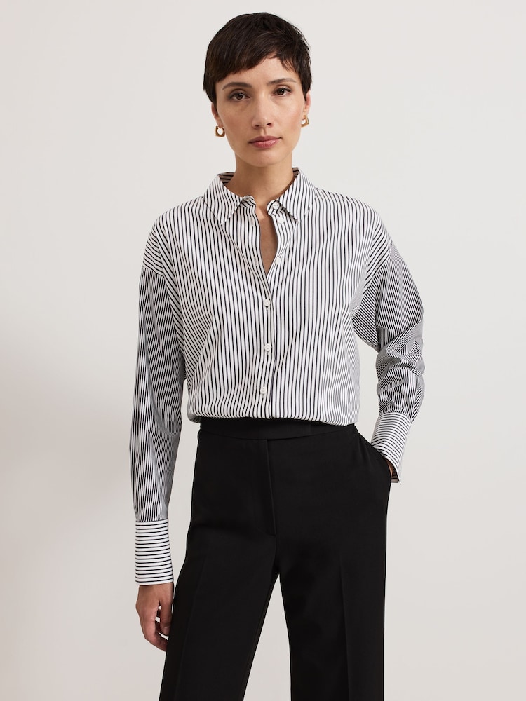 Phase Eight Natural Mixed Stripe Shirt - Image 1 of 5