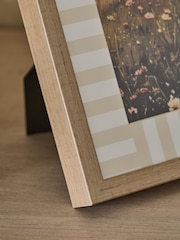 Neutral Stripe Mount Wooden Look Photo Frame - Image 2 of 2