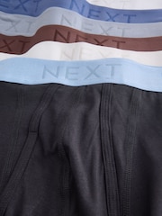 Black Blue/Brown Waistbands 10 pack A-Front Boxers - Image 14 of 14