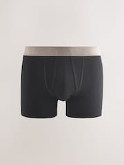 Black Blue/Brown Waistbands 10 pack A-Front Boxers - Image 6 of 14