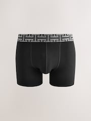 Black Mixed Metallic Pattern Waistband Trunks Boxers 5 Pack - Image 5 of 9